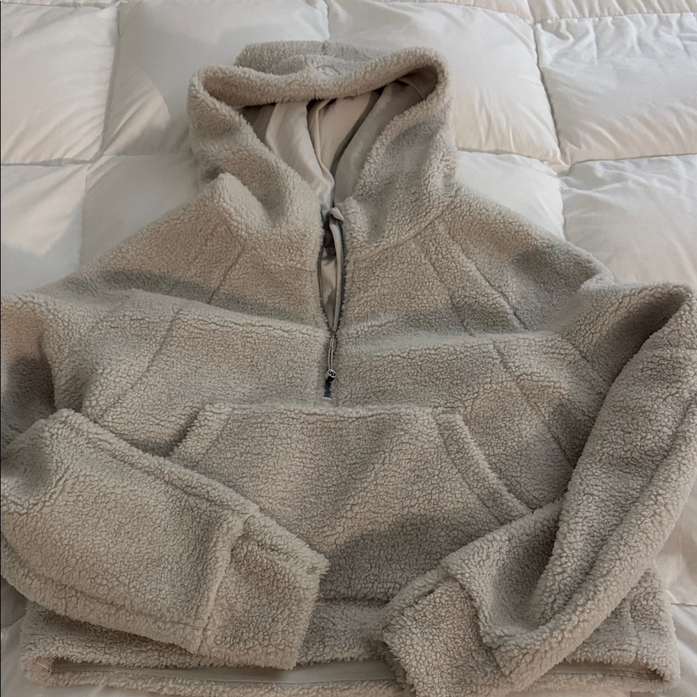 lululemon athletica cream teddy 3/4 zip